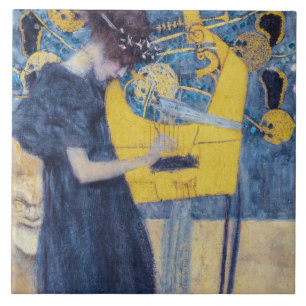 Azulejo Pintura "Música I" Art Nouveau de Gustav Klimt