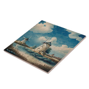 Azulejo Pintura náutica de aceite para los paisajes marino