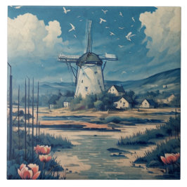 Azulejo Pintura náutica de aceite para los paisajes marino