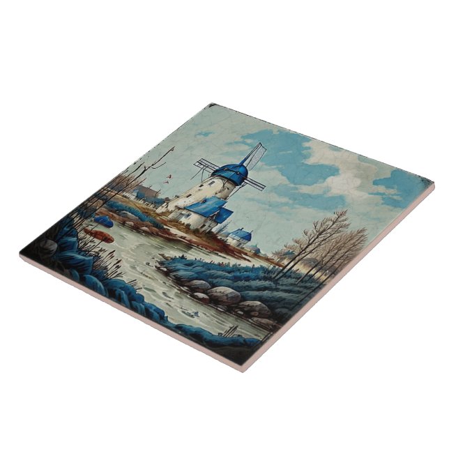 Azulejo Pintura náutica de aceite para los paisajes marino (Lado)