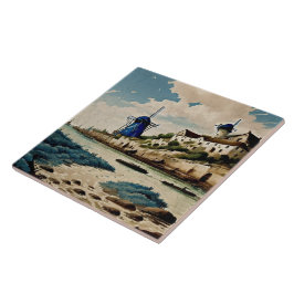 Azulejo Pintura náutica de aceite para los paisajes marino
