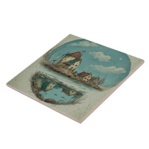 Azulejo Pintura náutica de aceite para los paisajes marino