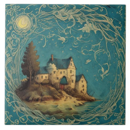 Azulejo Pintura náutica de aceite para los paisajes marino