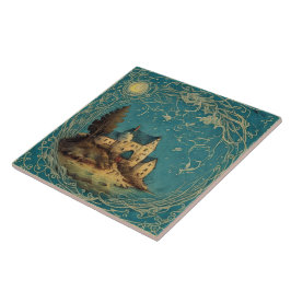 Azulejo Pintura náutica de aceite para los paisajes marino