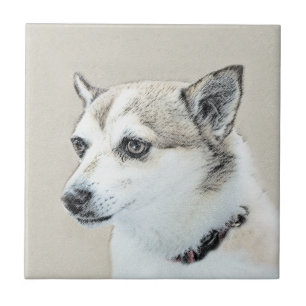 Azulejo Pintura noruega de Lundehund - Arte original del p