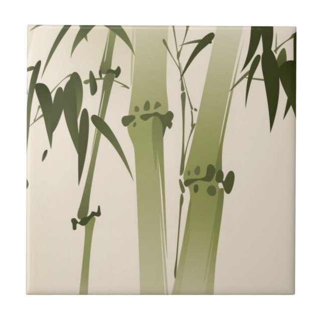 Azulejo Pintura oriental del estilo, ramas 2 del bambú (Frente)