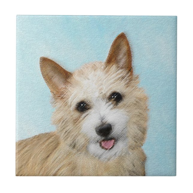 Azulejo Pintura portuguesa de Podengo Pequeno - Arte origi (Frente)