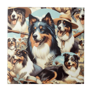 Azulejo Pintura retro australiana de pastores sin mar