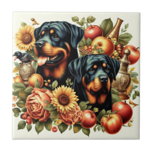 Azulejo Pintura Retro Rottweiler