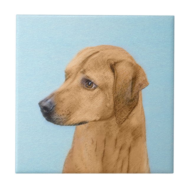 Azulejo Pintura Ridgeback Rhodesiana - Arte Perro Original (Frente)