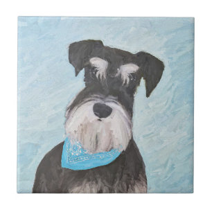 Azulejo Pintura Schnauzer (en miniatura) - Perro original