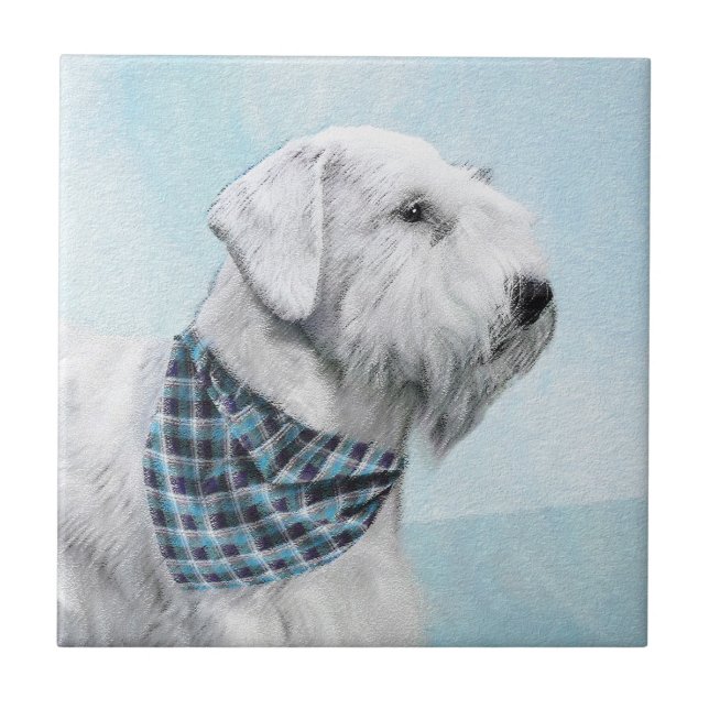 Azulejo Pintura Sealyham Terrier - Arte Perro Original. (Frente)