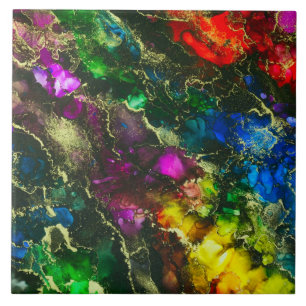 Azulejo Pintura sintética psicodélica de tinta de alcohol