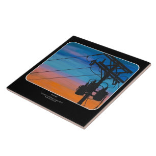 Azulejo Pintura 'Sunset Hum' en un