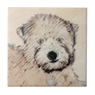 Azulejo Pintura Terrier de Ruedas Recubiertas Blancas Arte