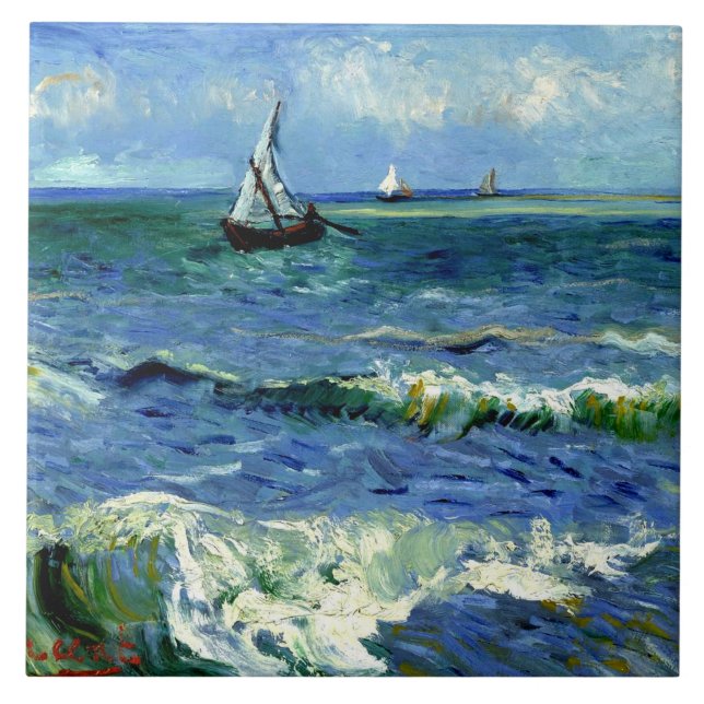 Azulejo Pintura Van Gogh, Capa de mar, (Frente)
