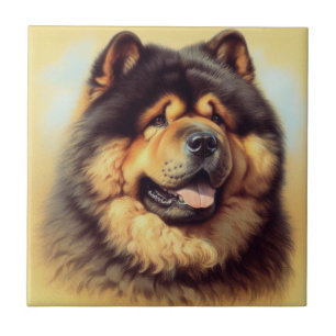 Azulejo Pintura vintage de Chow-Chow