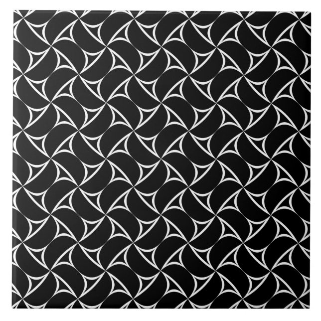 Azulejo Pinwheel Spiral White Abstract Line Pattern (Frente)