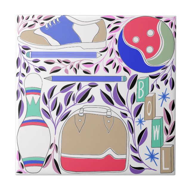 Azulejo Pinza y bolsita de arte popular inspirada en la co (Frente)