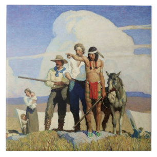 Azulejo Pioneros del arte occidental por NC Wyeth