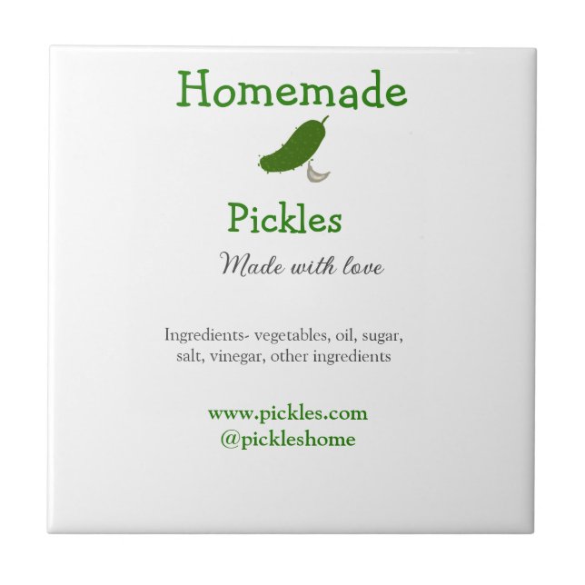 Azulejo Piquetes caseros hechos con amor agregar sitio web (Frente)