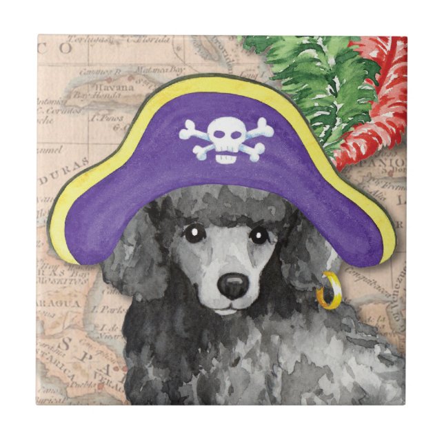 Azulejo Pirata de caniche en miniatura (Frente)