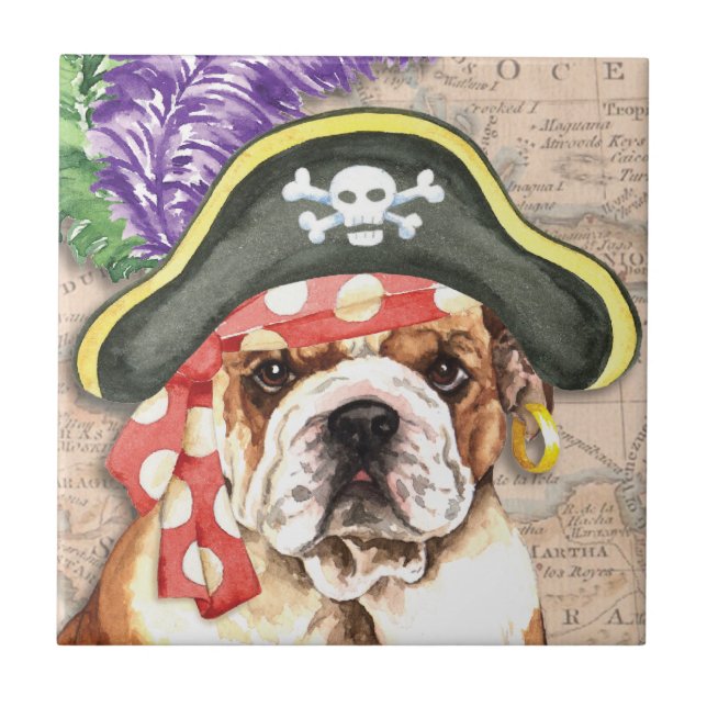 Azulejo Pirata del bulldog (Frente)