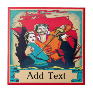 Azulejo Piratas, añadir texto, personalizar