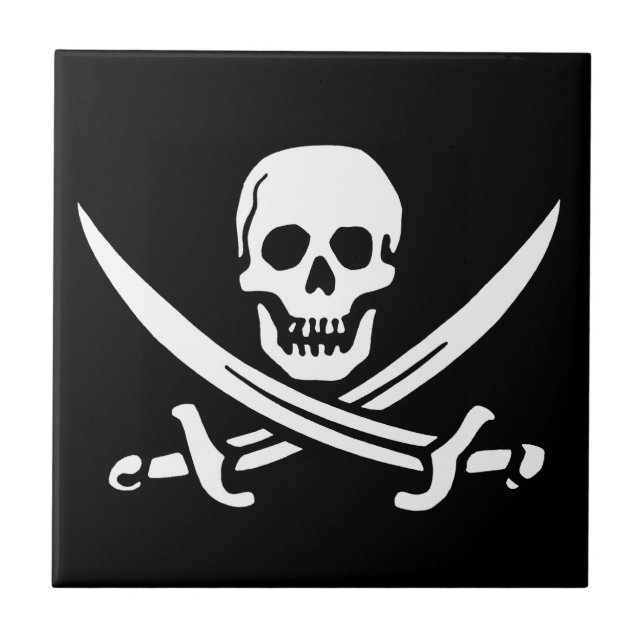 Azulejo Pirate Jolly Roger Skull (Frente)