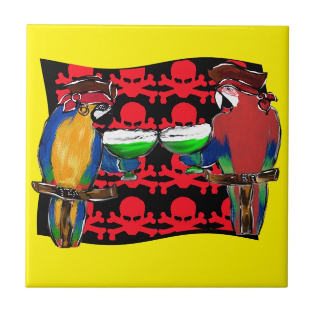 Azulejo Pirate Parrots (Frente)