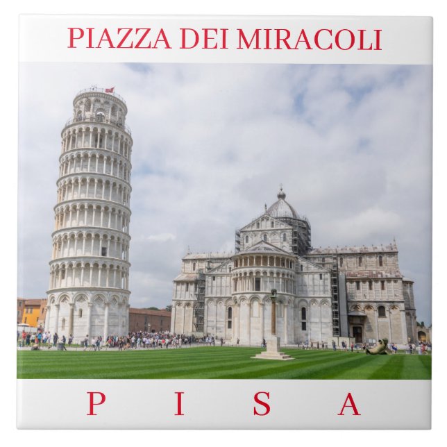 Azulejo Pisa Piazza dei Miracoli cerámica (Frente)