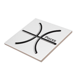 Azulejo PISCES, Abstract Design of Zodiac Rótulo, T-Shi
