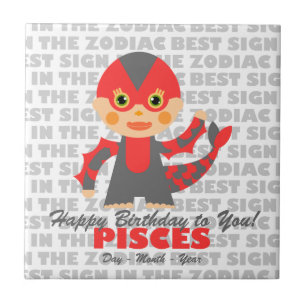 Azulejo Pisces Happy Birday