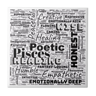 Azulejo Pisces Zodiac Word Cloud Inspirational Photo Tile