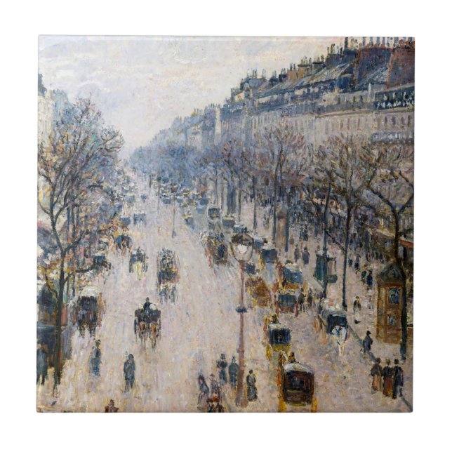 Azulejo Pissarro - Boulevard Montmartre, invierno por la m (Frente)