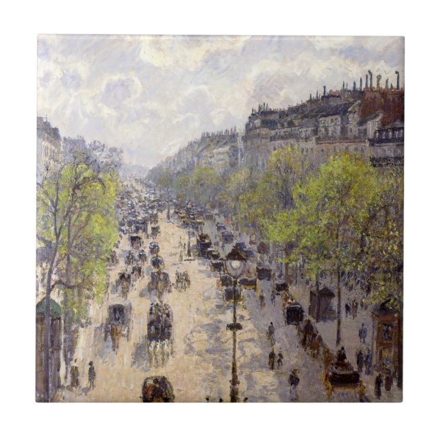 Azulejo Pissarro - Boulevard Montmartre, primavera (Frente)