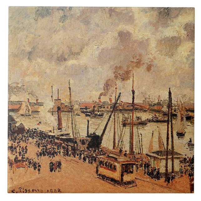 Azulejo Pissarro - El Puerto Le Havre (Frente)