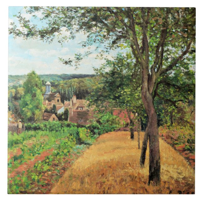 Azulejo Pissarro - huertos de Louveciennes, arte fino, (Frente)