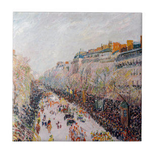Azulejo Pissarro - Montmartre, Mardi Gras en el Bulevar