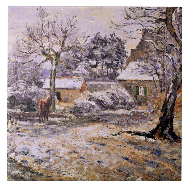 Azulejo Pissarro - Nieve en Montfoucault (Frente)