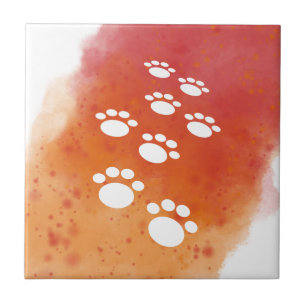 Azulejo Pistas de garras de perro de color acuático