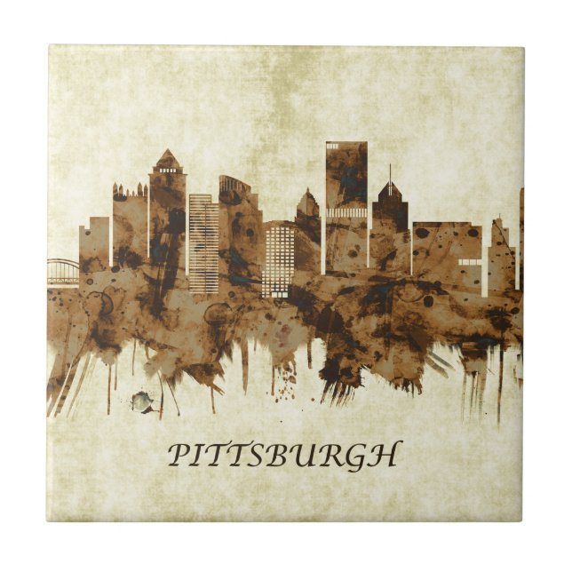 Azulejo Pittsburgh Pennsylvania Cityscape (Frente)