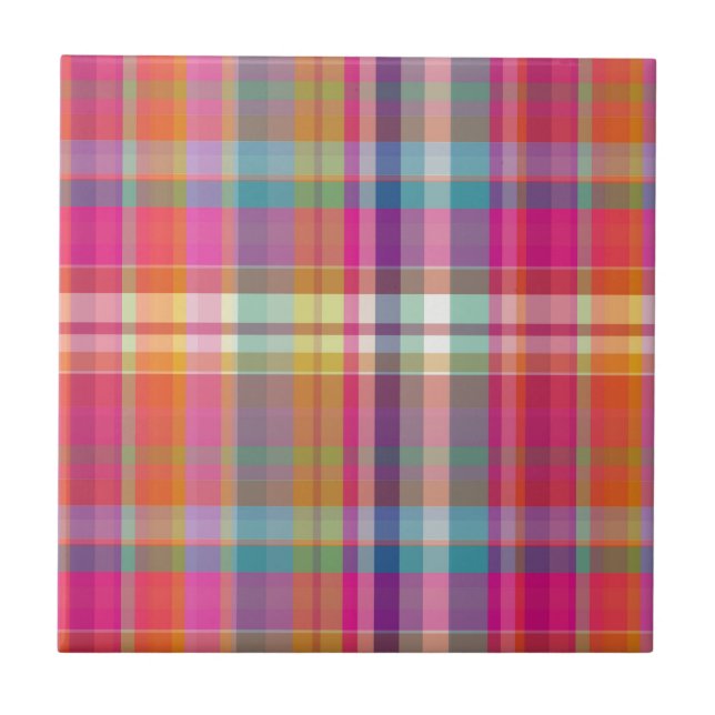 Azulejo PixDezines malbu plaid (Frente)