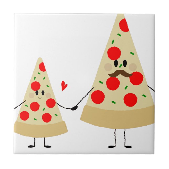 Azulejo pizza del día del padre (Frente)