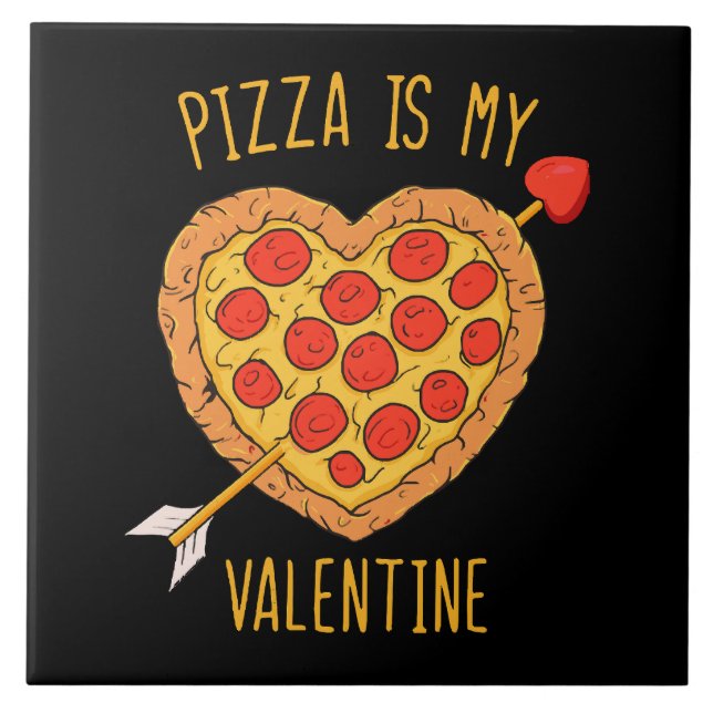 Azulejo Pizza Es Mi San Valentín (Frente)