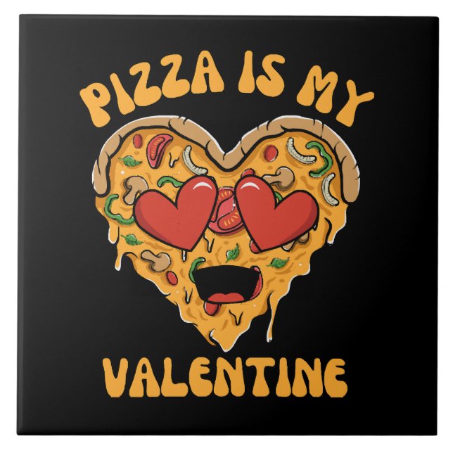 Azulejo Pizza Es Mi San Valentín (Frente)