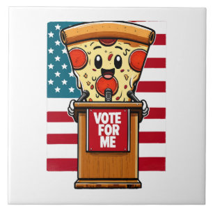 Azulejo pizza patriótica vota por mí
