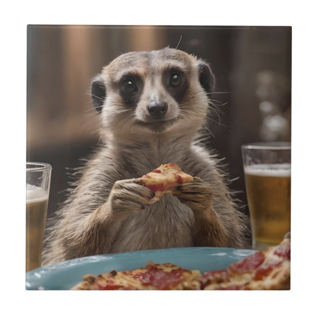 Azulejo "Pizza y pinturas: Una escapada perfecta para toma (Frente)