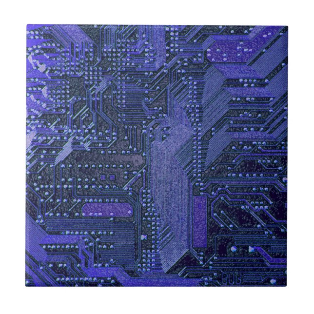 Azulejo Placa de circuito azul de cibercircuito electrónic (Frente)