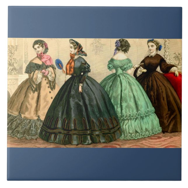 Azulejo Placa de moda alemana de 1861 (Frente)